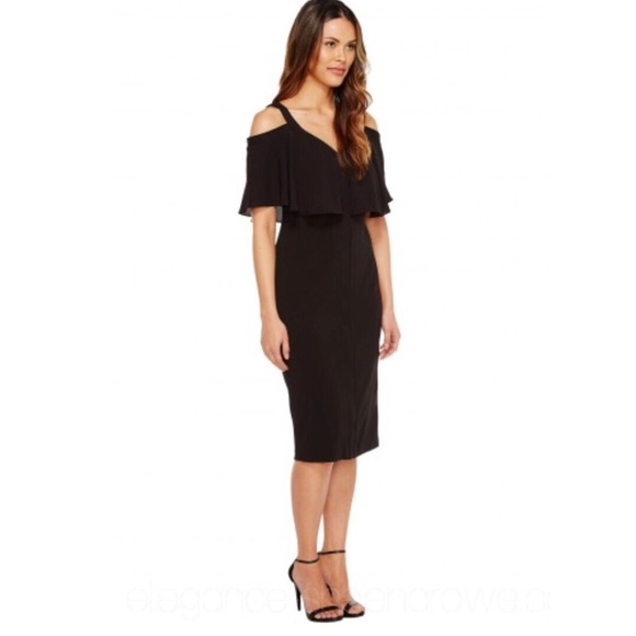 MAGGY LONDON Cold Shoulder Midi Sheath Dress - Picture 2 of 8